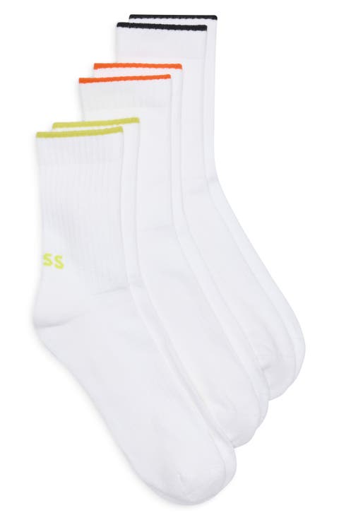 3-Pack Logo Ribbed Crew Socks