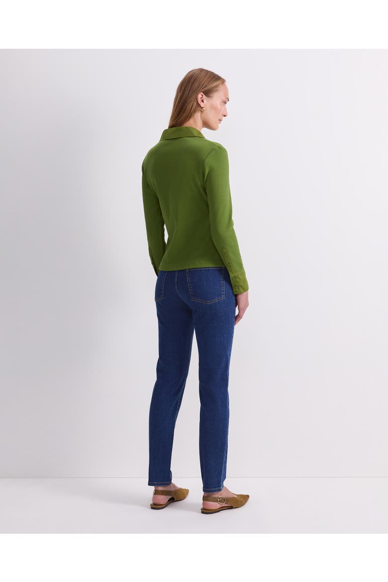 Catherine Rib Button-Front Shirt, Alternate, color, Olive Green