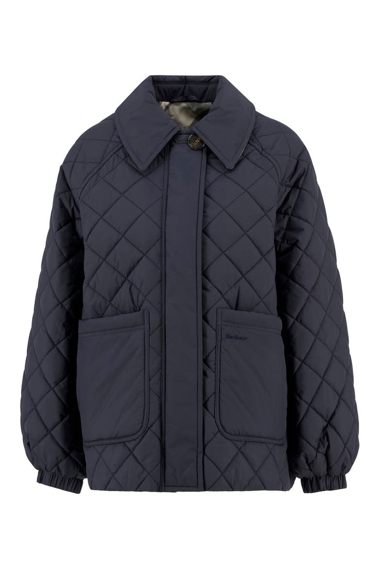 Laoise Diamond Quilted Jacket, Alternate, color, DARK NAVY/ ANCIENT POPLAR