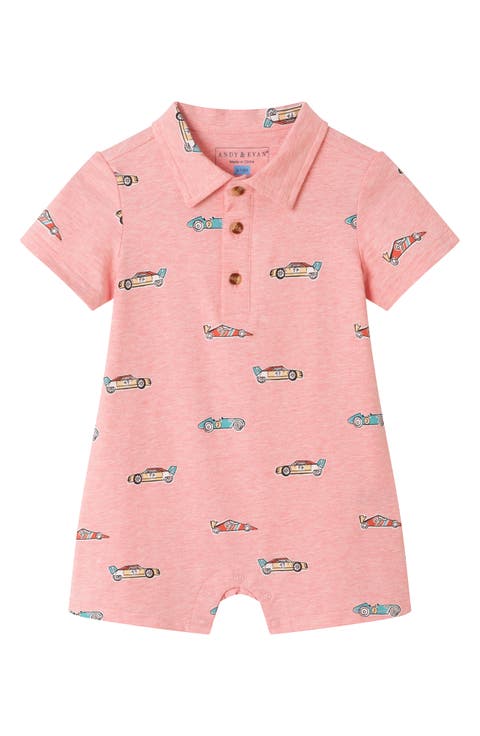 Print Polo Romper (Baby)