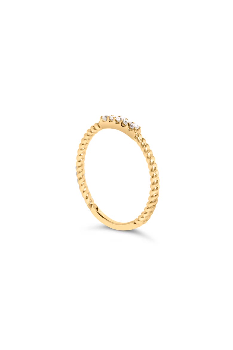 10K Yellow Gold 1/10 Cttw Diamond 5 Stone Braided Shank Band Ring, Alternate, color, Yellow Gold