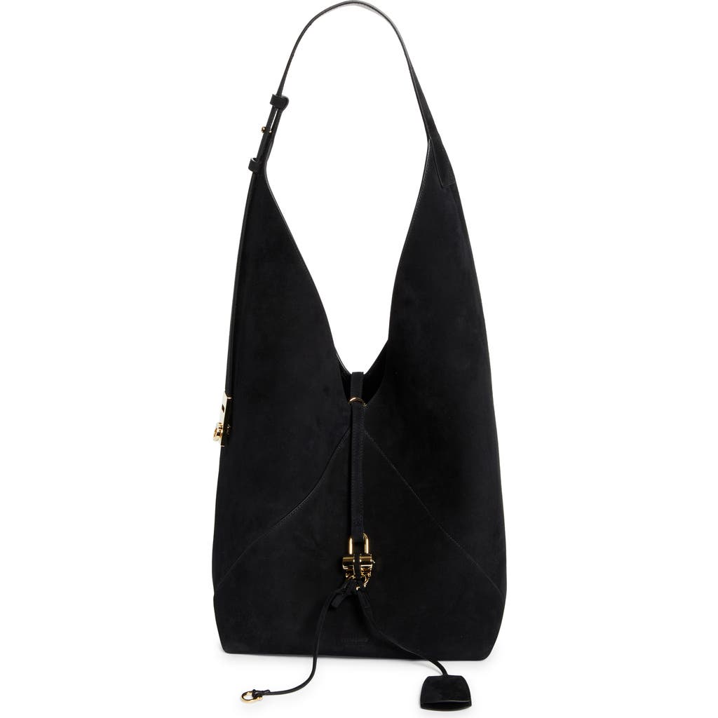 Ferragamo Medium V-shaped Hobo Bag In Black