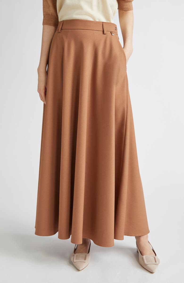 Herno Fluid Maxi Skirt, Main, color, Cammello