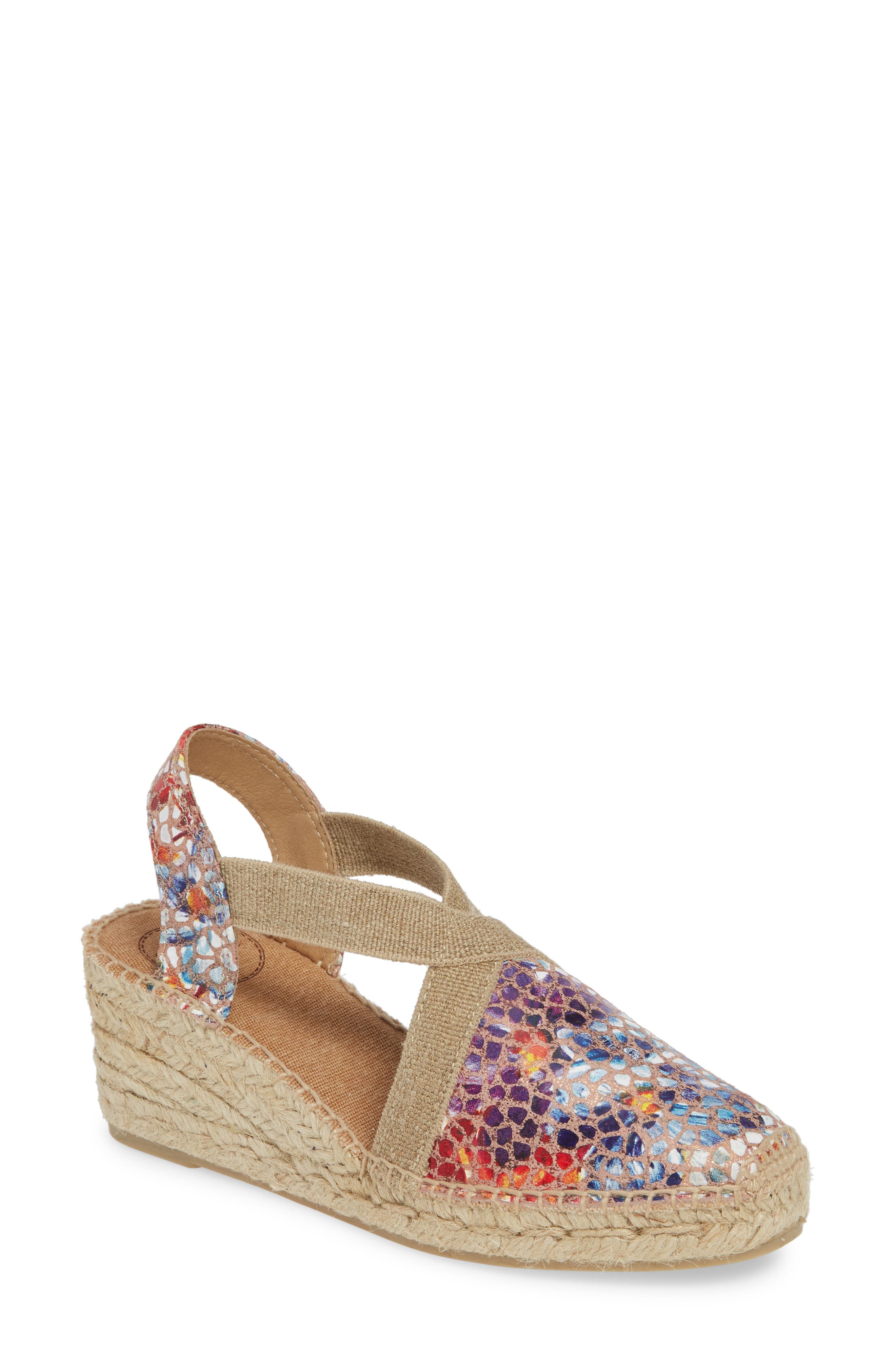 Toni Pons Telva Espadrille Wedge Pump, Main, color, Taupe Printed Leather