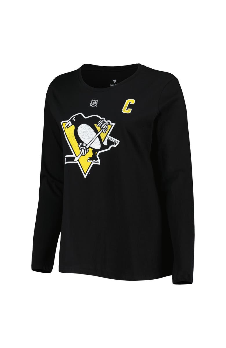 PROFILE Women's Profile Sidney Crosby Black Pittsburgh Penguins Plus Size Name & Number Long Sleeve T-Shirt, Alternate, color, 
