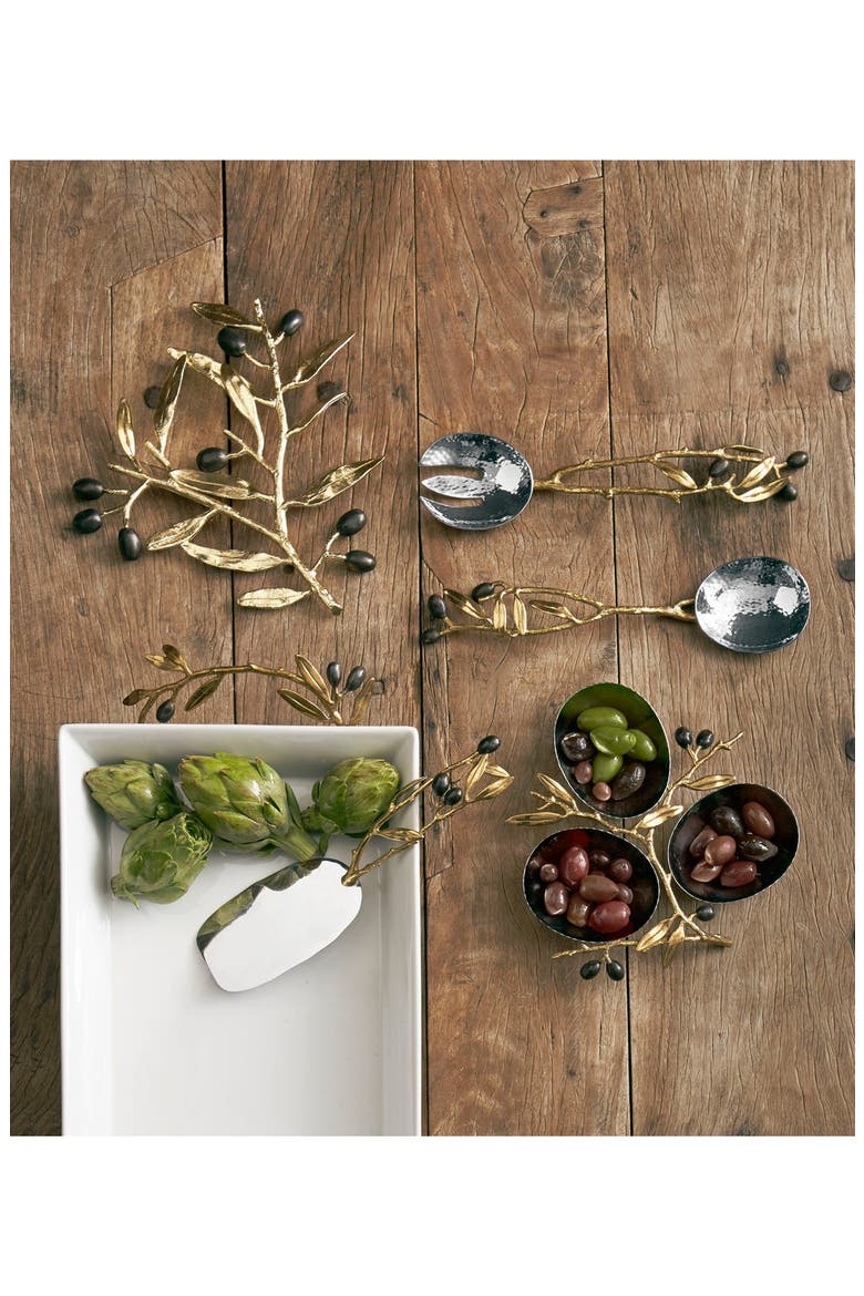 'Olive Branch Gold' Triple Dish, Alternate, color, NO COLOR