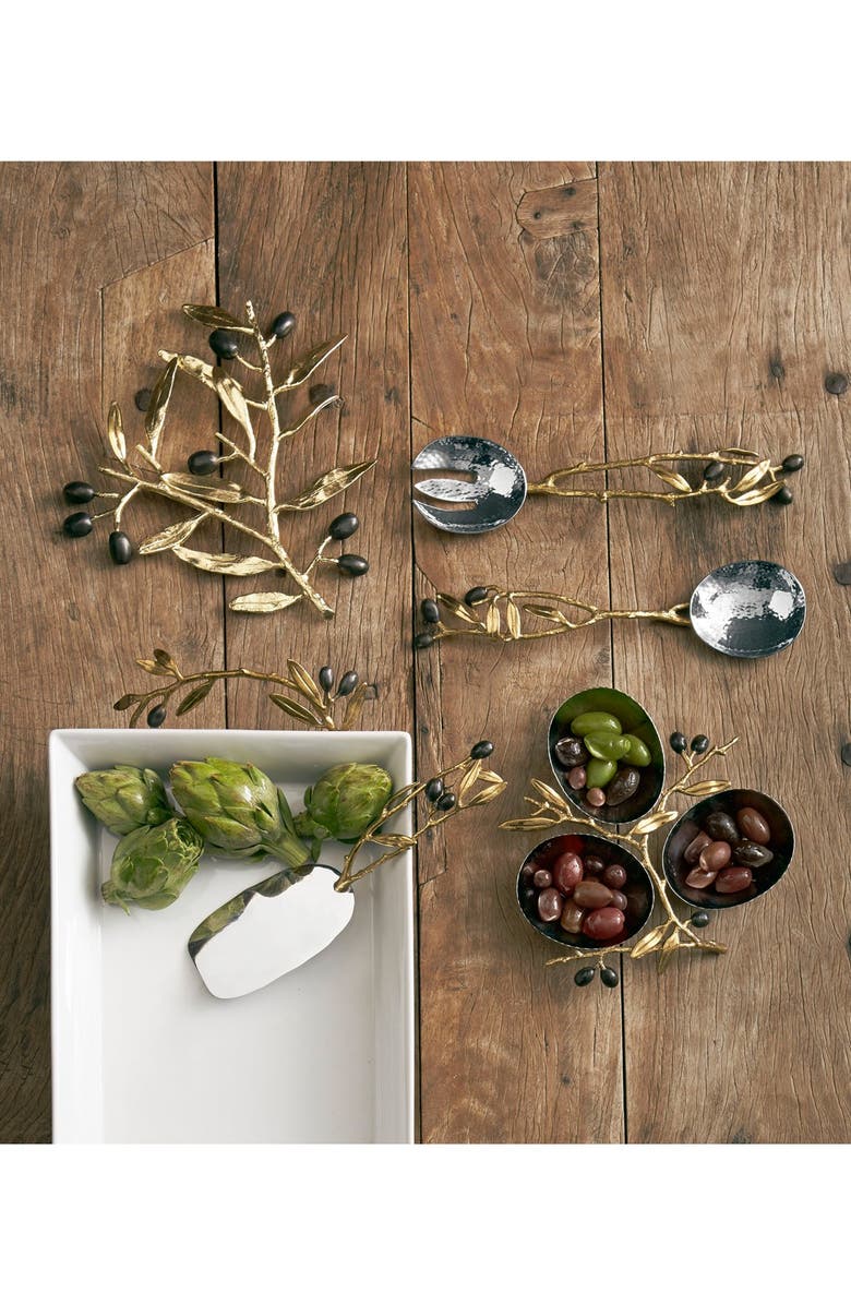 Michael Aram 'Olive Branch Gold' Triple Dish, Alternate, color, 