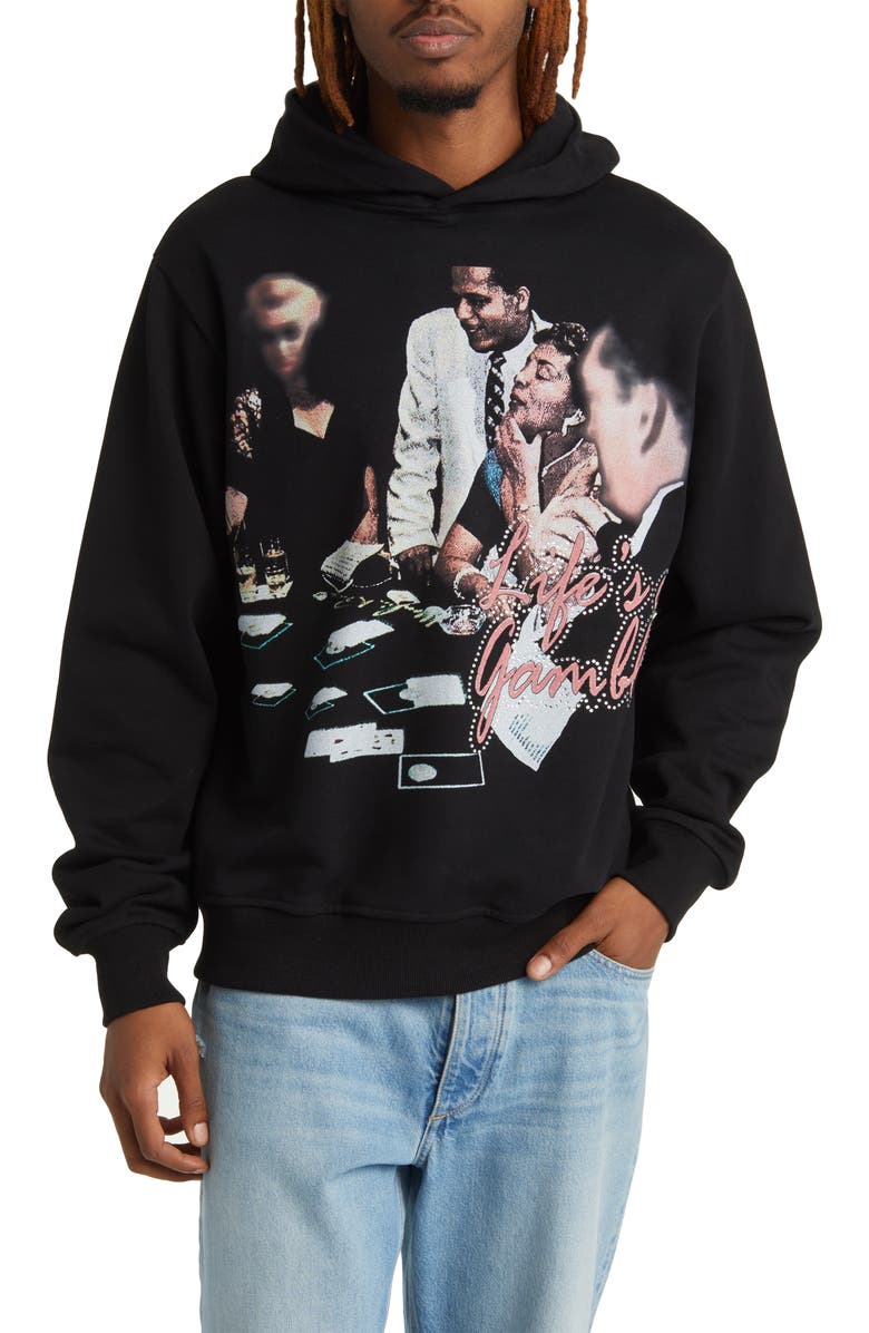 Renowned Life's a Gamble Cotton Graphic Hoodie, Main, color,