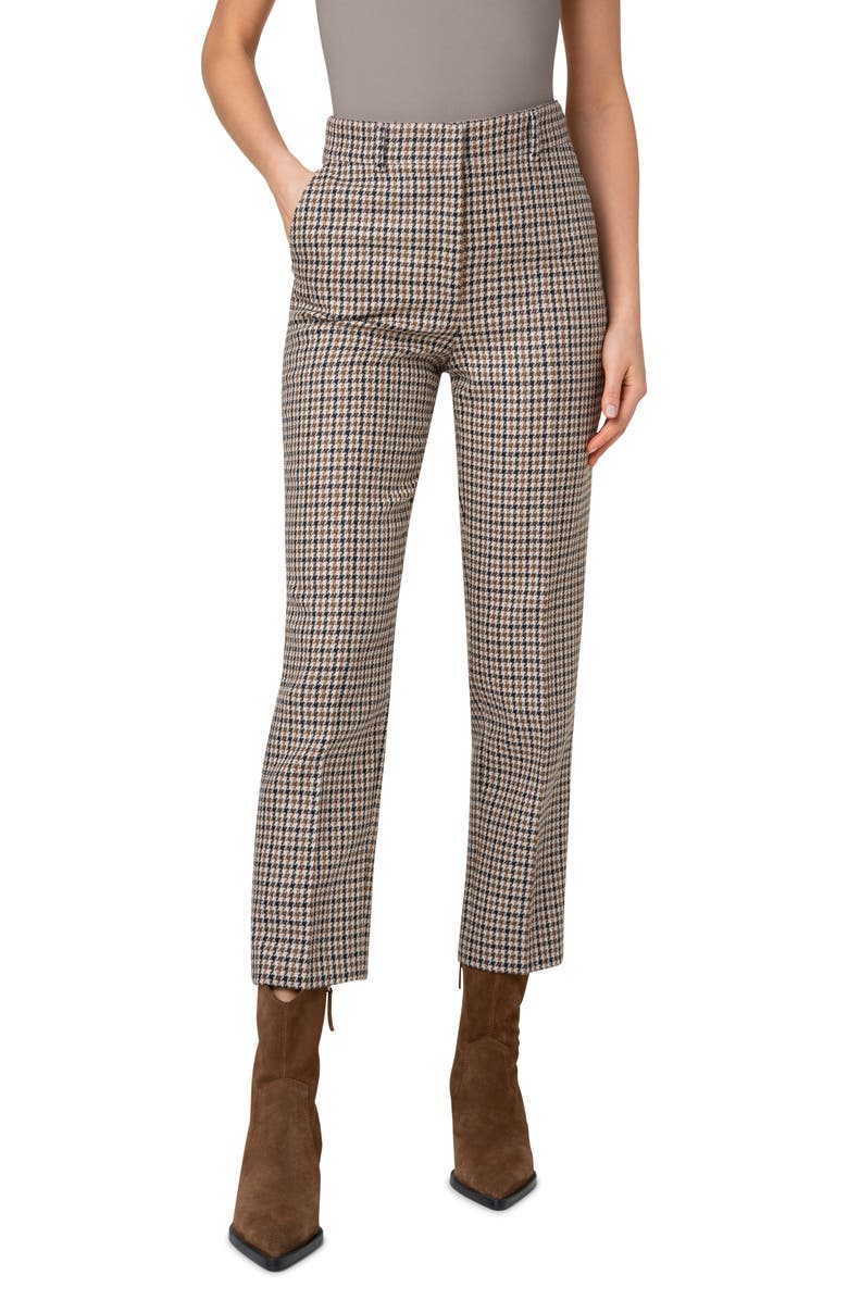 Akris punto Feryn Houndstooth Shetland Tweed Wool Ankle Pants, Main, color,