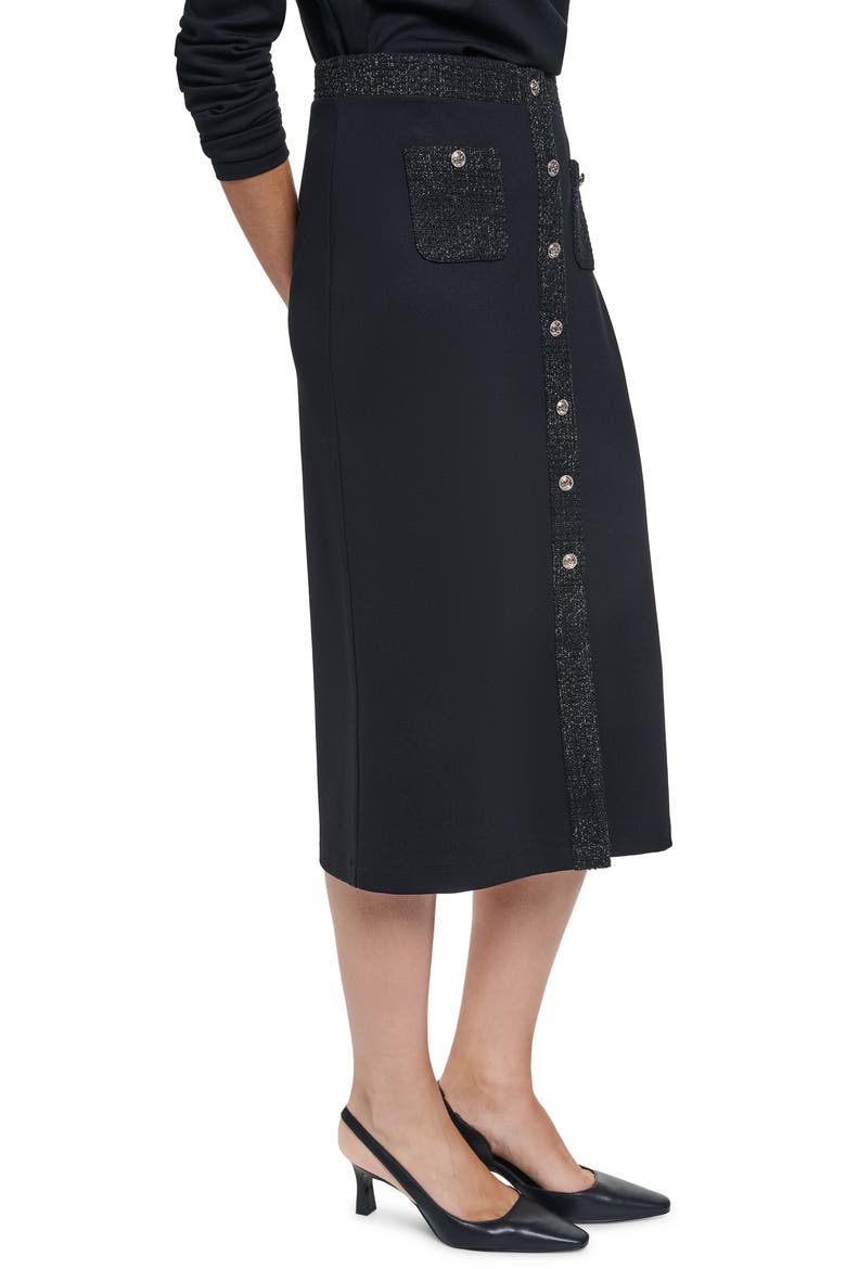 Stretch Knit Midi Skirt, Alternate, color, BLACK