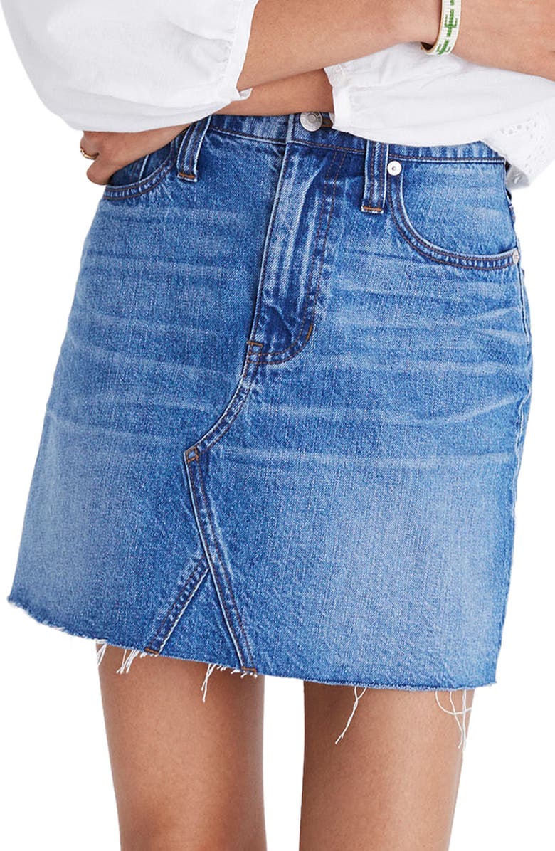 Madewell Frisco Denim Miniskirt, Main, color, 