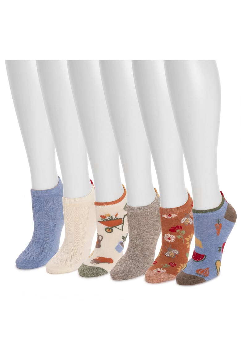 Women's Low Cut Socks with 3D Tab, 6 Pair Pack, Alternate, color, Multi