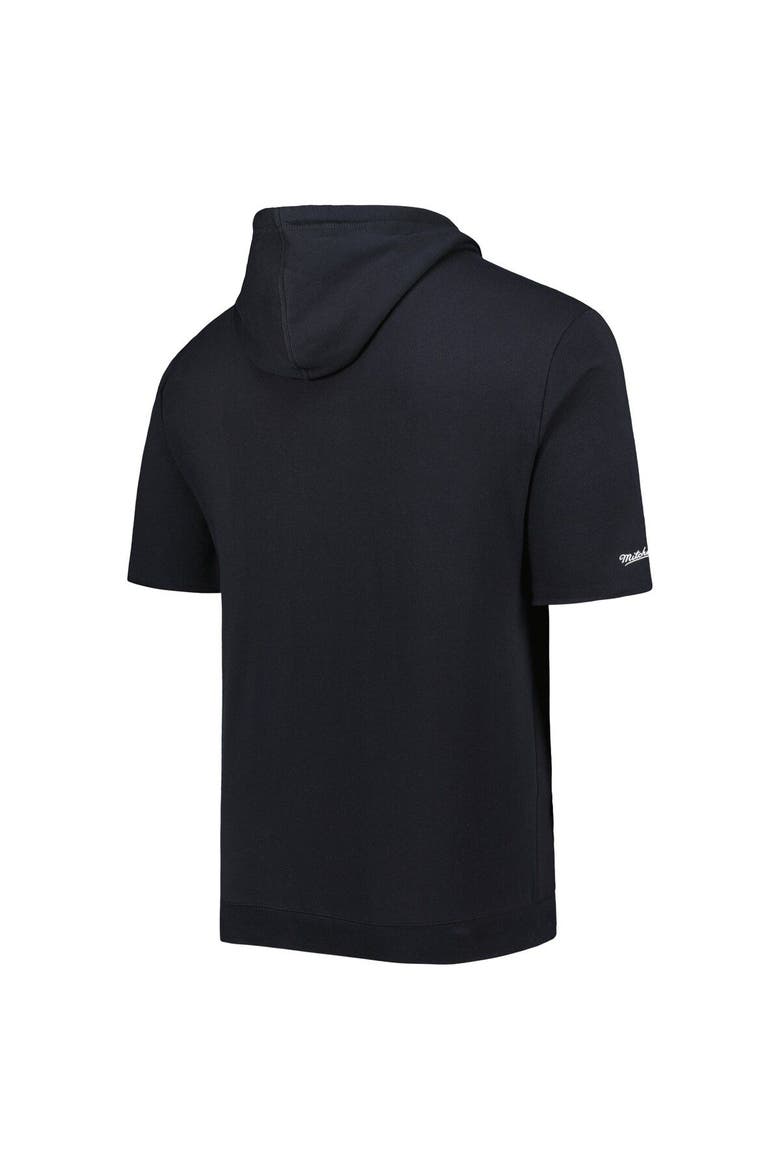 Men's Mitchell & Ness Black Las Vegas Raiders Washed Short Sleeve Pullover Hoodie, Alternate, color, Black