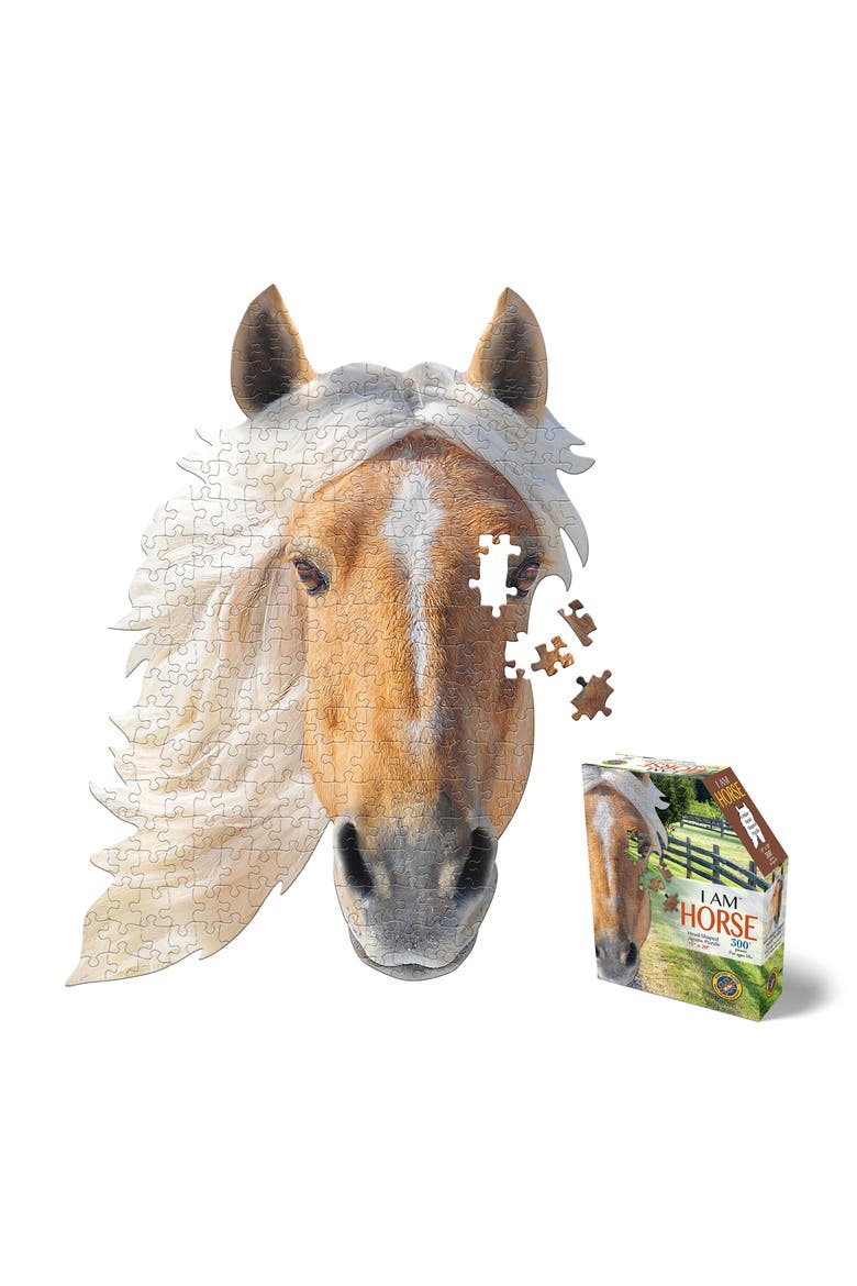 I Am Horse 300 Pieces Animal Shaped Jigsaw Puzzle, Alternate, color, Multicolored