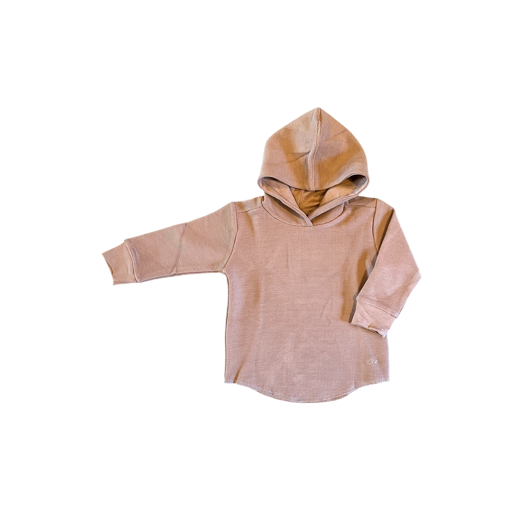 LAREE + CO LAREE + CO WAFFLE KNIT HOODED PULLOVER