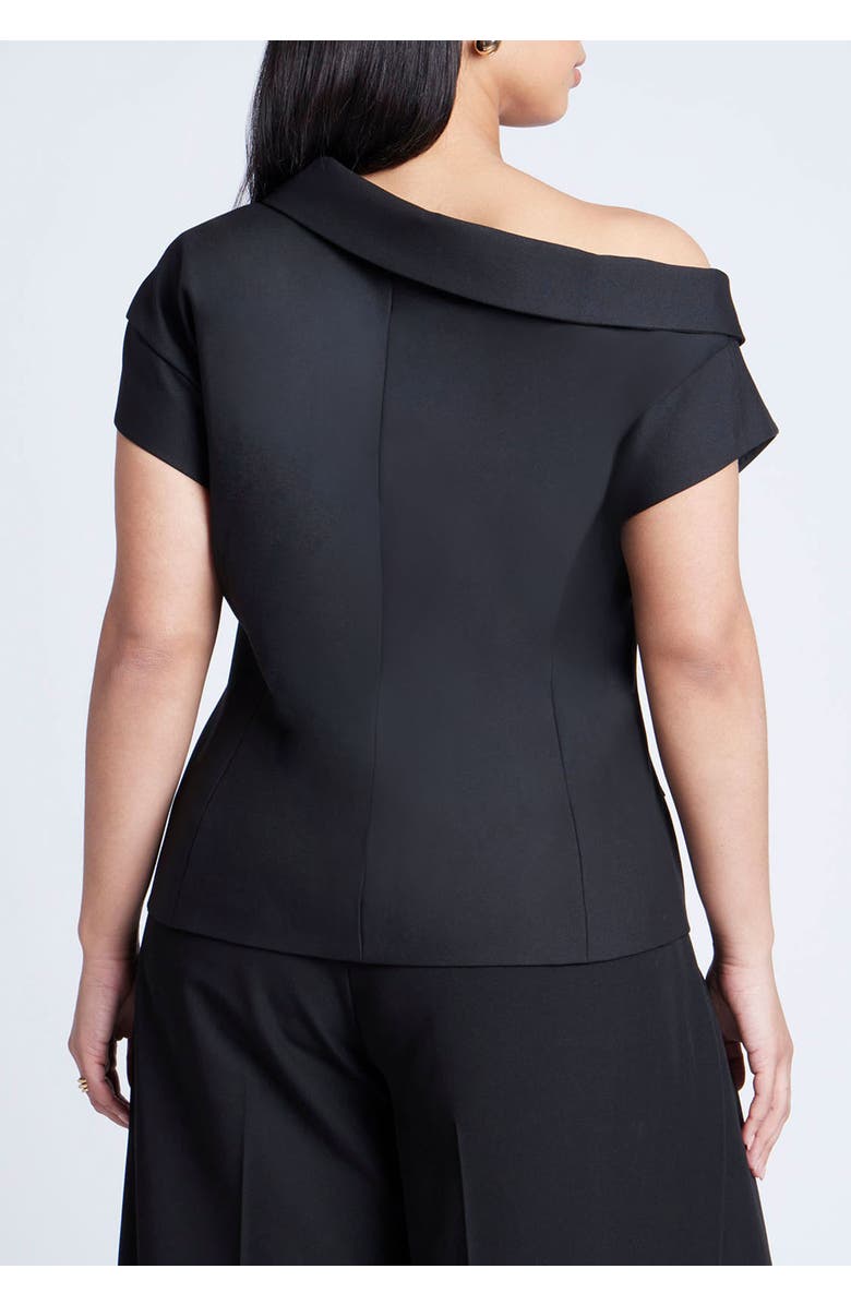 ELOQUII Asym Neckline Short Sleeve Blazer, Alternate, color, Black Onyx