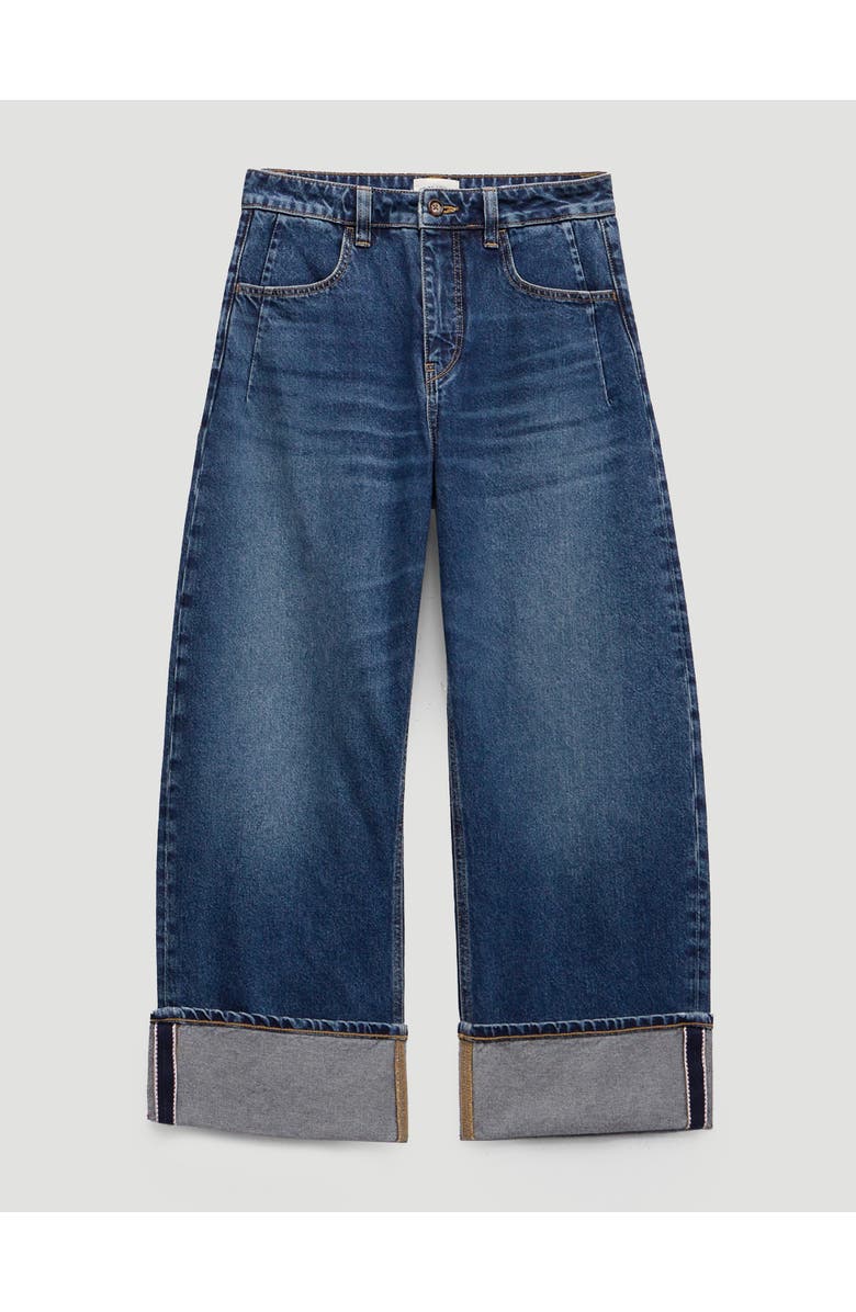 Hush Faith Turn Up Barrel Leg Jeans, Alternate, color, Authentic Blue Wash