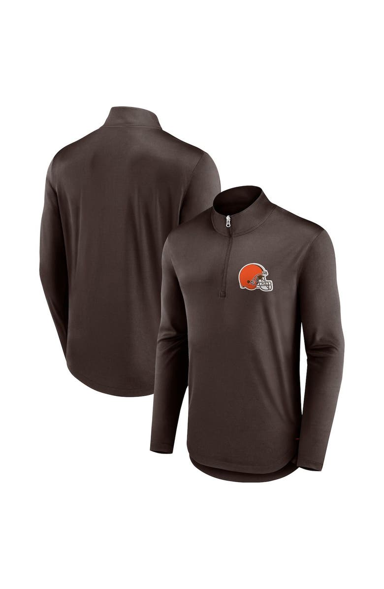 FANATICS Men's Fanatics Branded Brown Cleveland Browns Tough Minded Quarter-Zip Top, Main, color, 