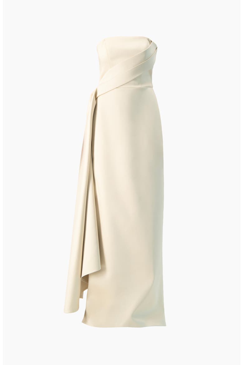 Strapless Sculpted Drape Gown, Alternate, color, Beige