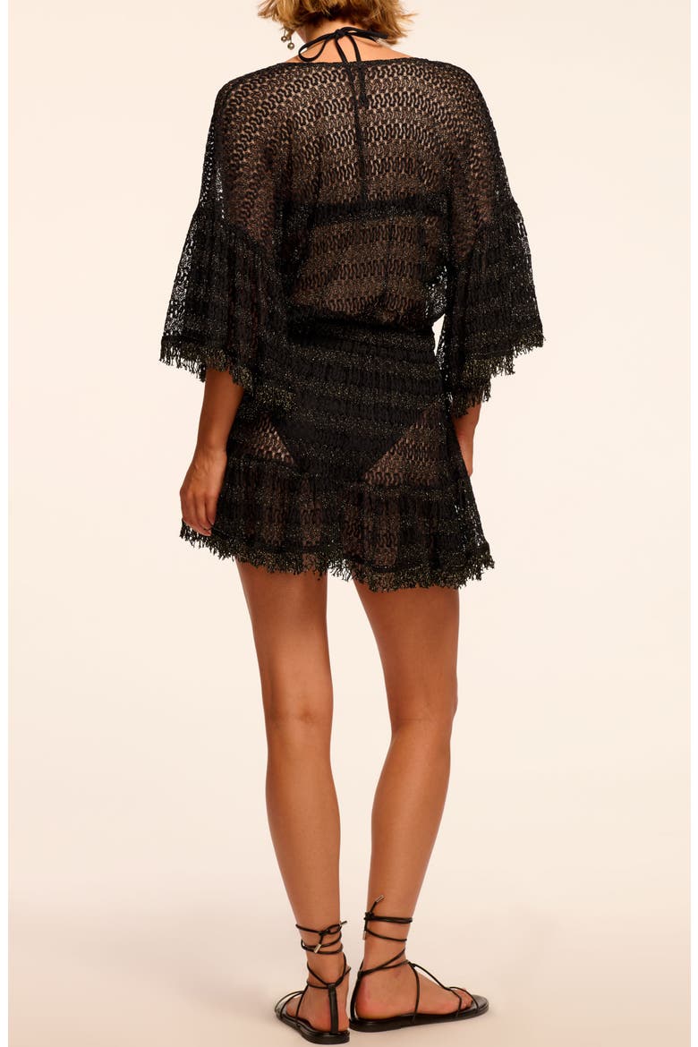 Jewel Metallic Semisheer Cover-Up Dress, Alternate, color, BLACK METALLIC ZIGZAG