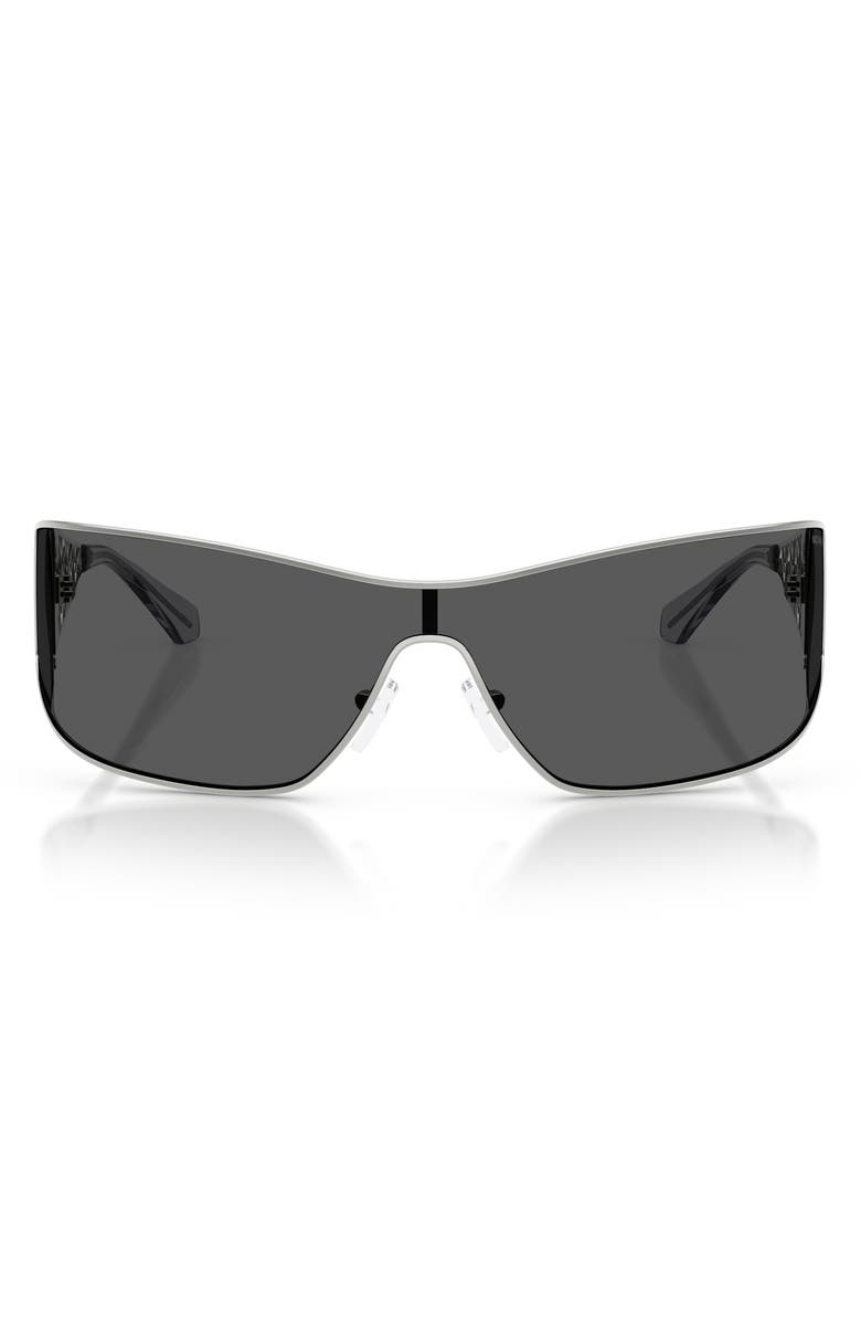 Michael Kors Melbourne 143mm Shield Sunglasses, Main, color, Silver / Grey