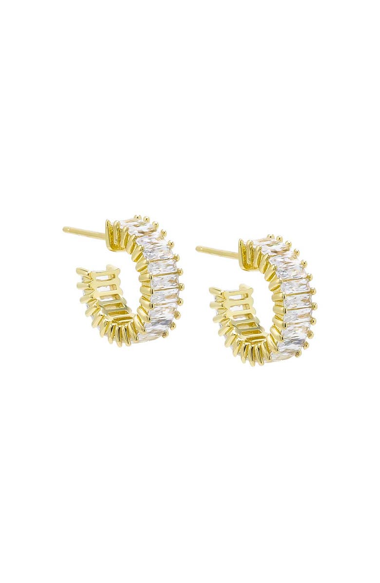 BY ADINA EDEN CZ Baguette Hoop Earring, Main, color, Gold - 15 Mm