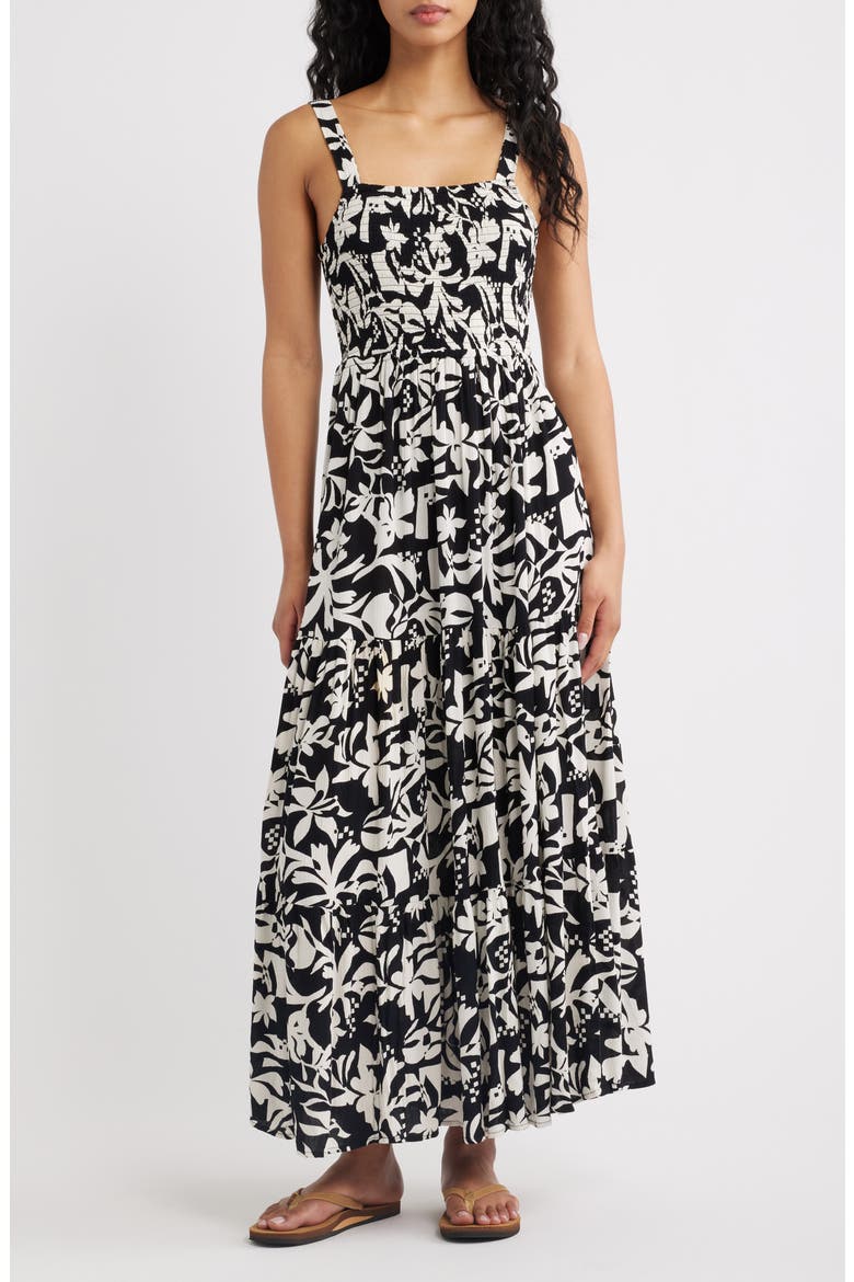 Topanga Canyon Print Sleeveless Maxi Dress, Main, color, BONE/BLACK