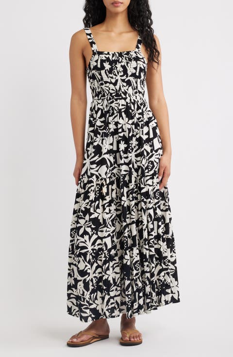 Topanga Canyon Print Sleeveless Maxi Dress
