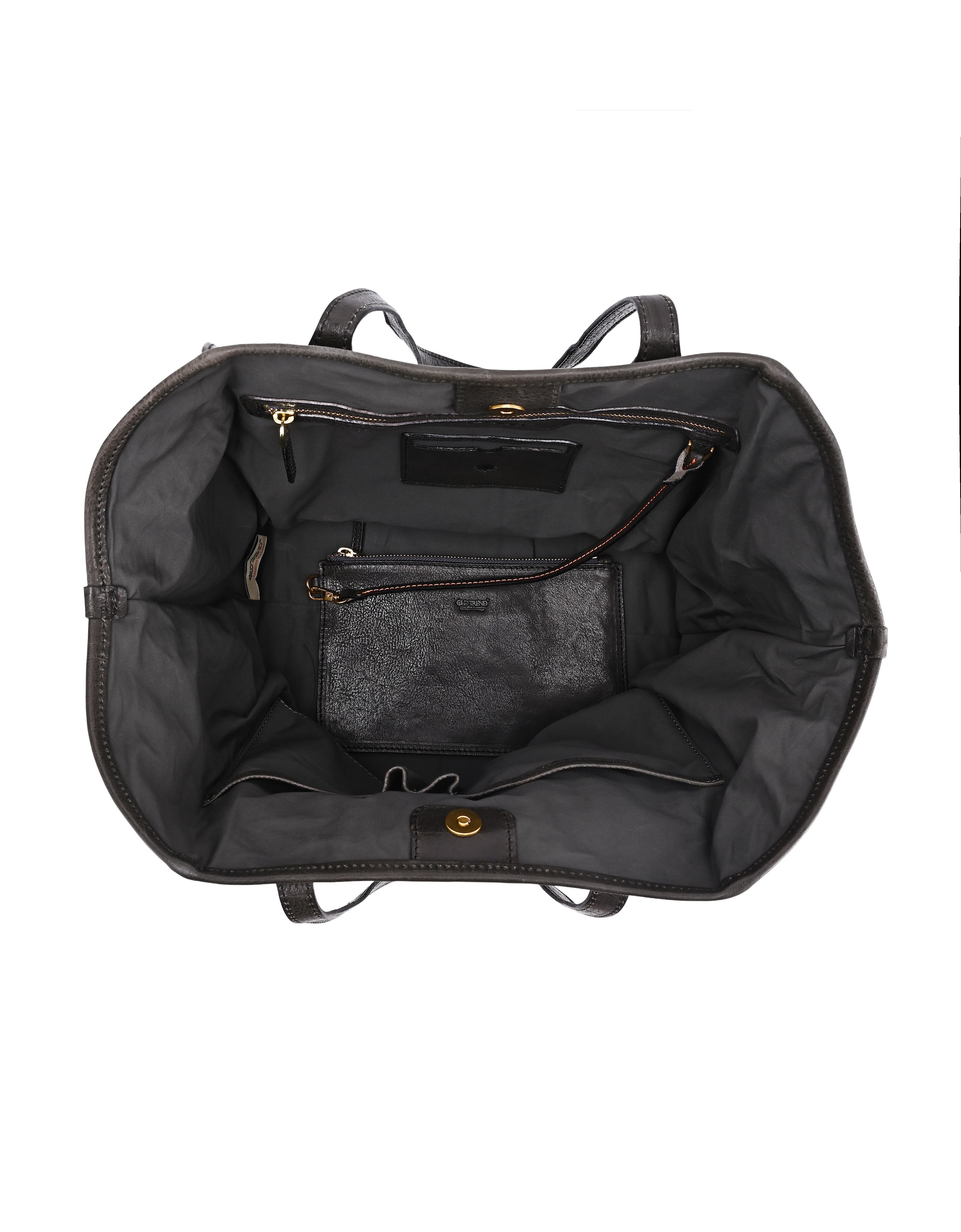 OLD TREND Iris Genuine Leather Soft Structured Carryall Tote, Alternate, color, Grey