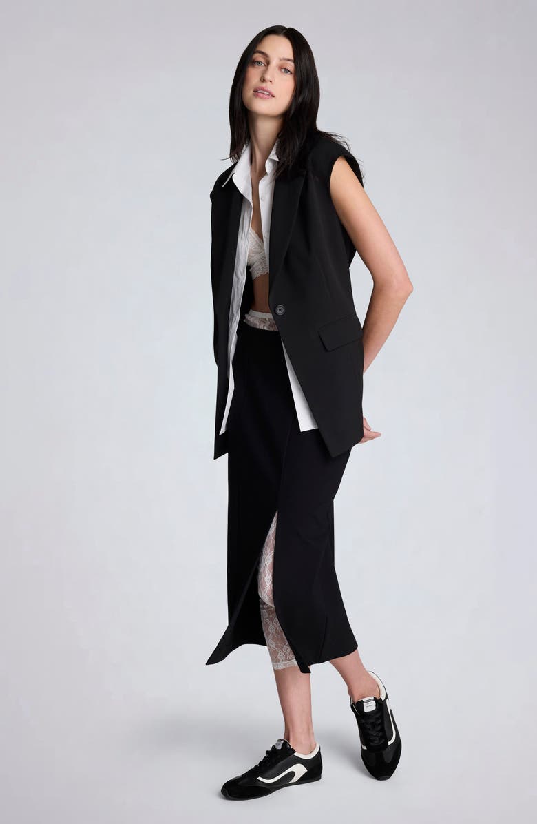 Kenneth Cole Slit Column Skirt, Alternate, color, Black