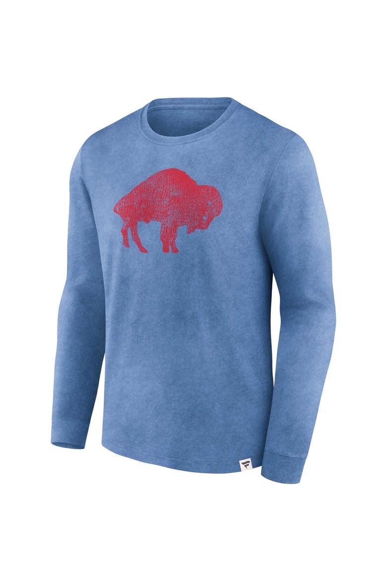 Men's Fanatics Branded  Heather Royal Buffalo Bills Washed Primary Long Sleeve T-Shirt, Alternate, color, Heather Royal