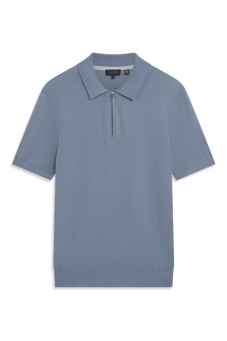 Givrans Zip Polo Sweater, Alternate, color, TEAL-BLUE