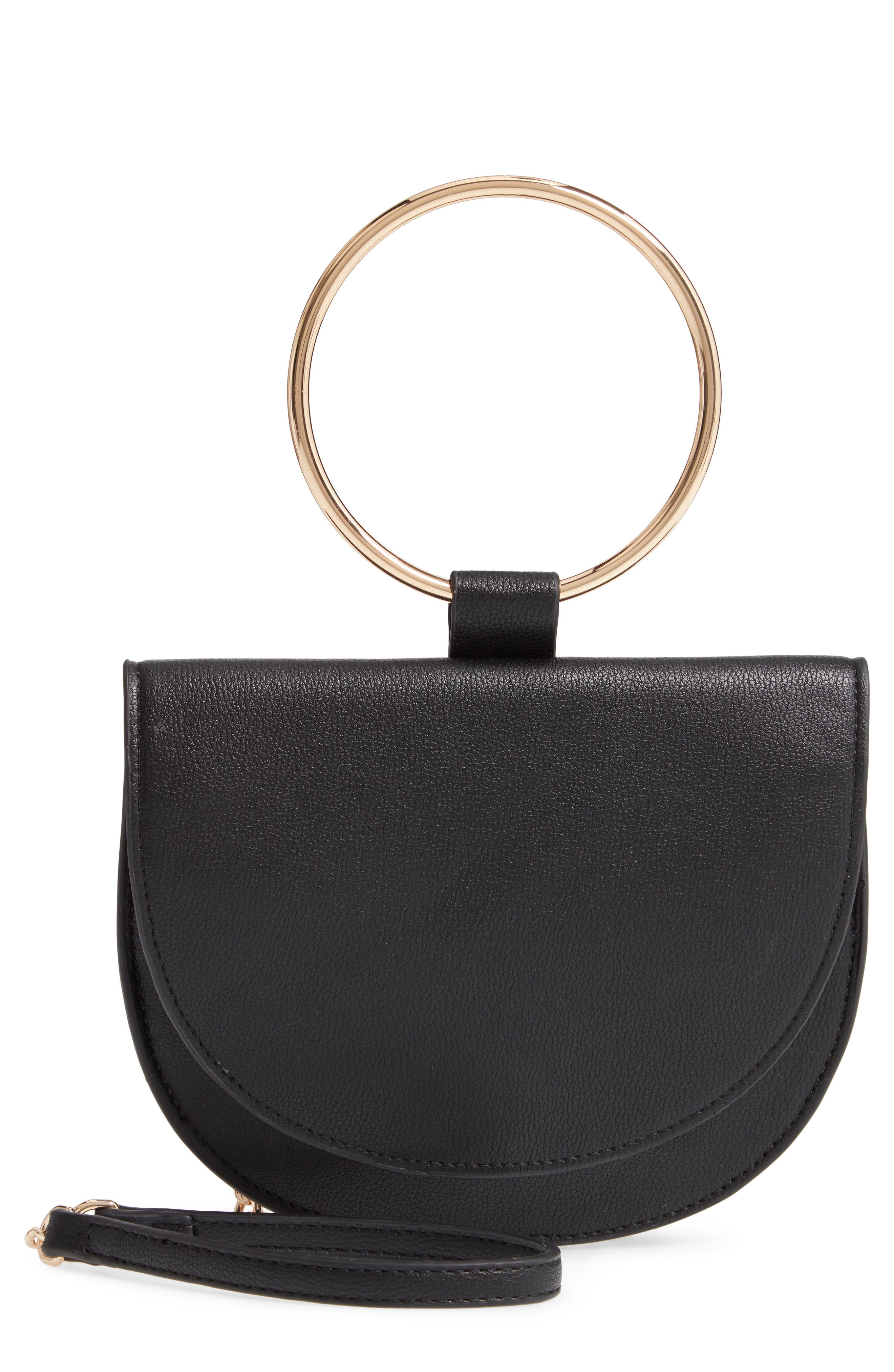 Trouvé Reese Faux Leather Ring Crossbody Bag, Main, color, 
