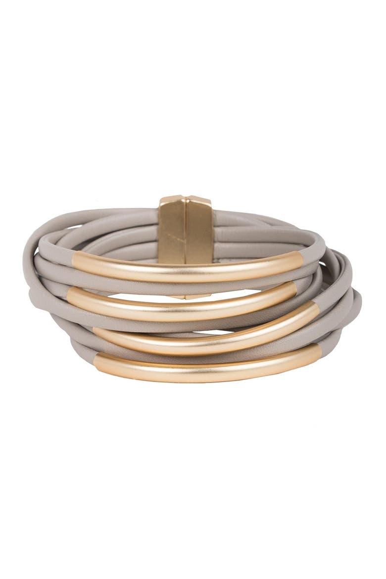 On the Rail Bar Layered Bracelet, Main, color, TAUPE