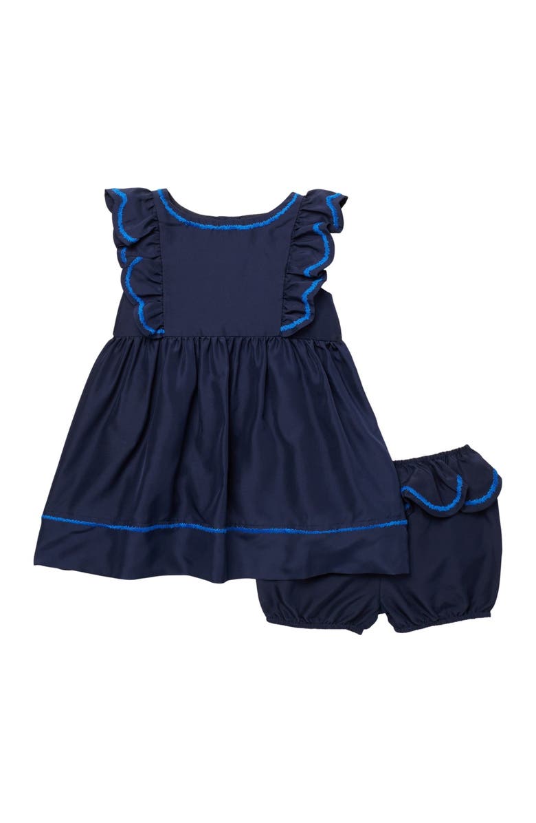 Burberry Carrine Silk Ruffle Dress, Alternate, color, 