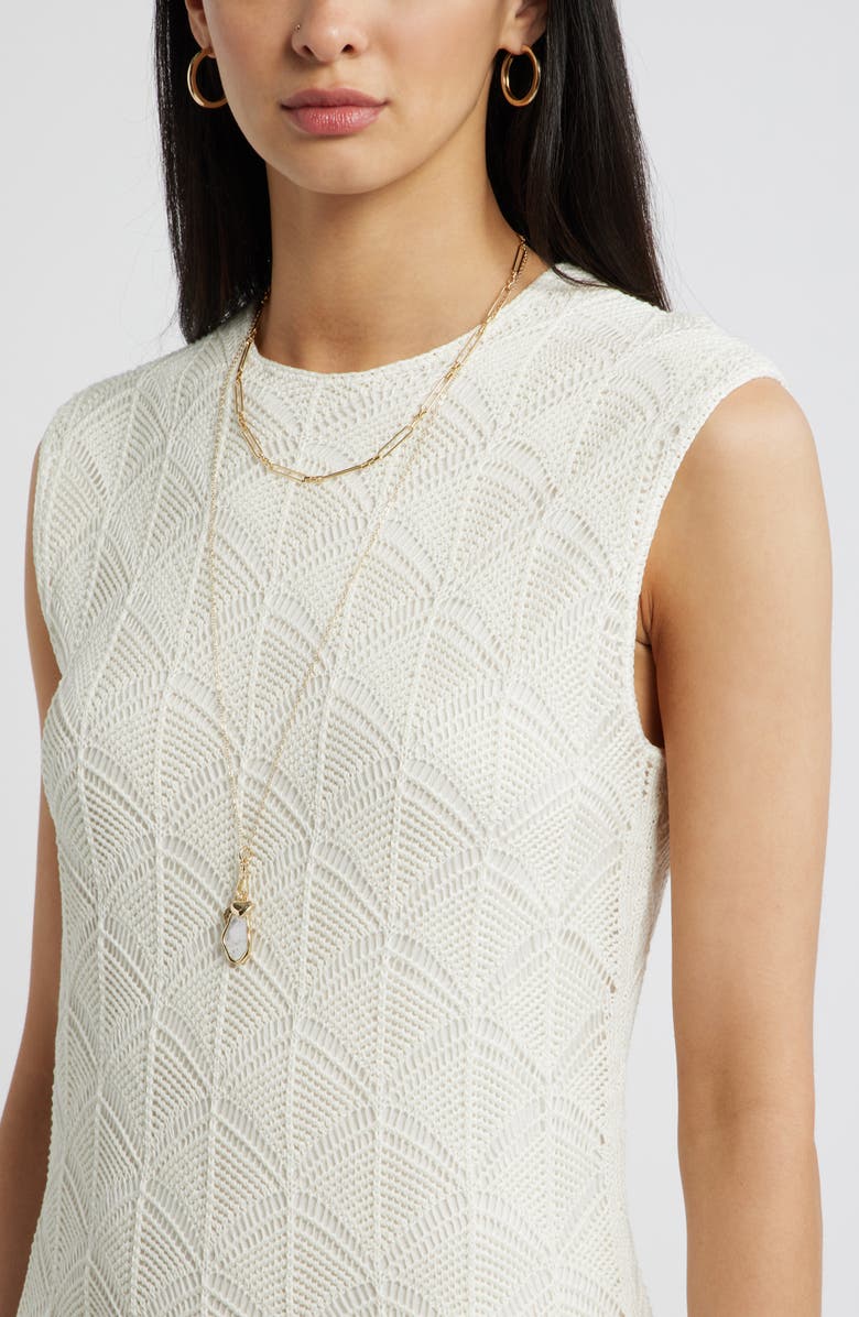 Nordstrom Textured Stitch Minidress, Alternate, color, Ivory Tofu