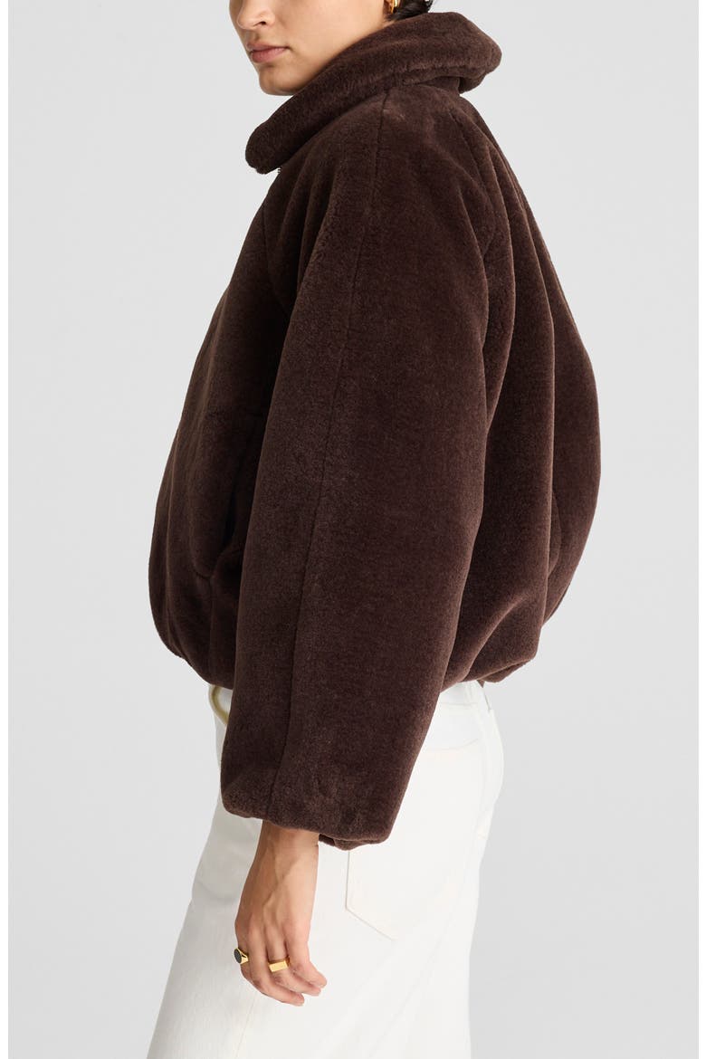 Bubble Faux Fur Bomber Jacket, Alternate, color, DARK CHOCOLATE