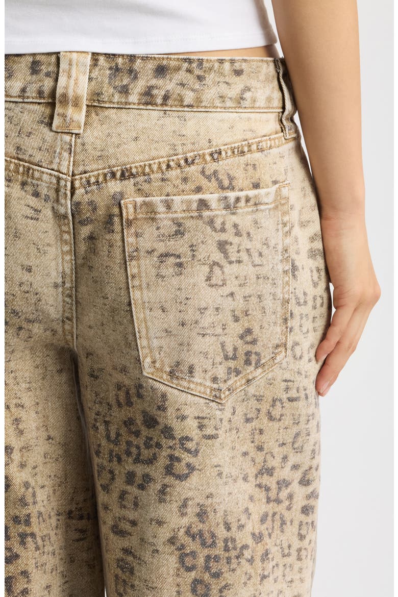 Leopard Print Wide Leg Jeans, Alternate, color, LEOPARD