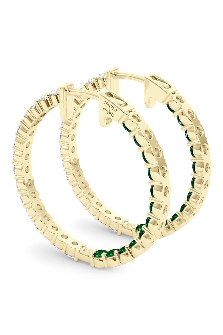 Lab Grown Diamond & Birthstone Inside Out Hoop Earrings, Alternate, color, 18K YELLOW GOLD