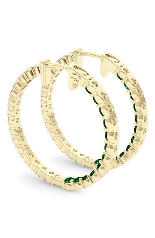 Hautecarat Lab Grown Diamond & Birthstone Inside Out Hoop Earrings