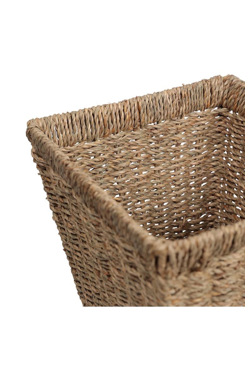Handwoven Seagrass 2.3-Gallon Tapered Square Wicker Watebasket, Alternate, color, Natural