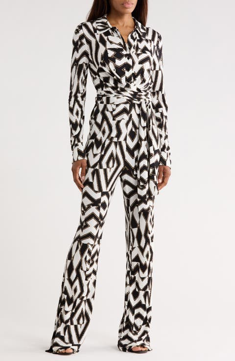 Michele Long Sleeve Wrap Jumpsuit