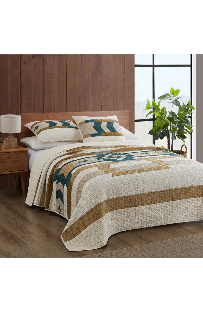 Pendleton Trail Star Reversible Quilt & Sham Set, Alternate, color, Birch Multi
