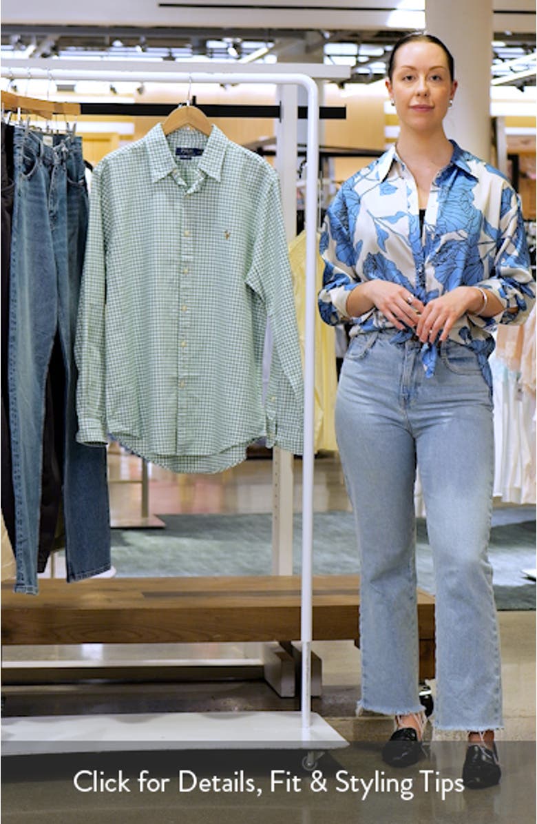 Classic Fit Gingham Cotton Button-Down Oxford Shirt, sales video thumbnail