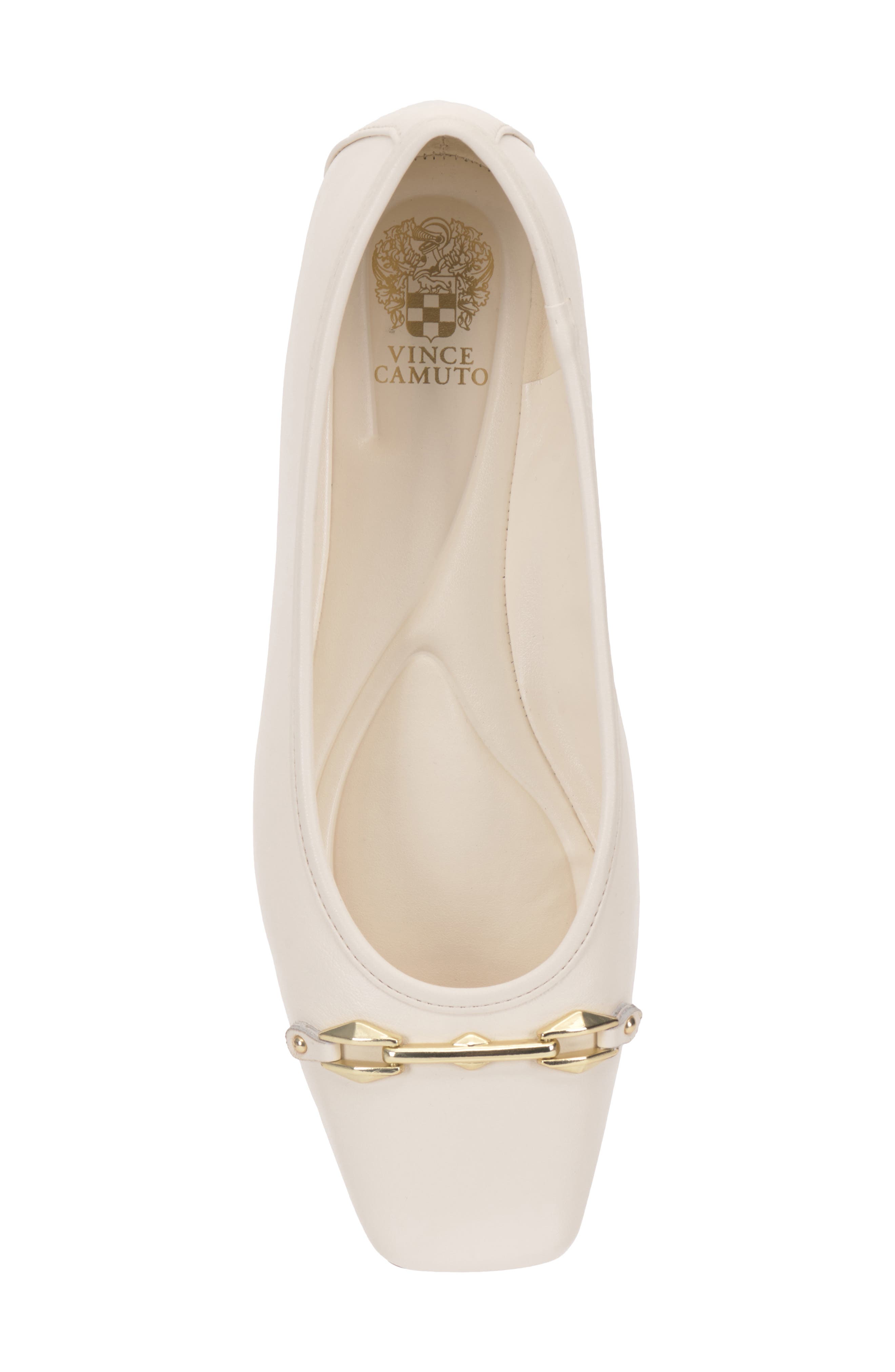 Vince Camuto Virna Square Toe Flat, Alternate, color, Coconut Cream