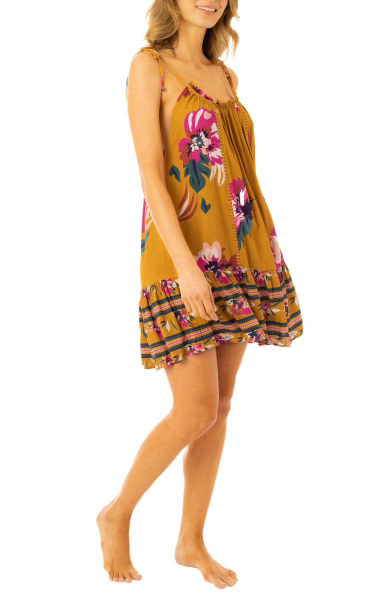 Maaji Romantic Buttercup Magnolia Cover-Up Dress, Main, color, 