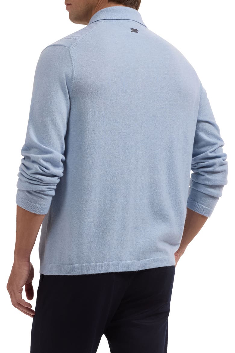 Cable Wool and Cashmere Cardigan, Alternate, color, AIR BLUE