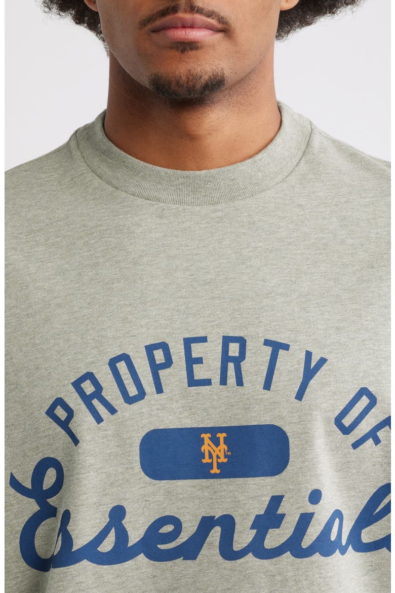 x MLB Mets Cotton Graphic T-Shirt, Alternate, color, CONCRETE HEATHER