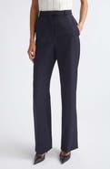 McQueen High Waist Wool Straight Leg Pants