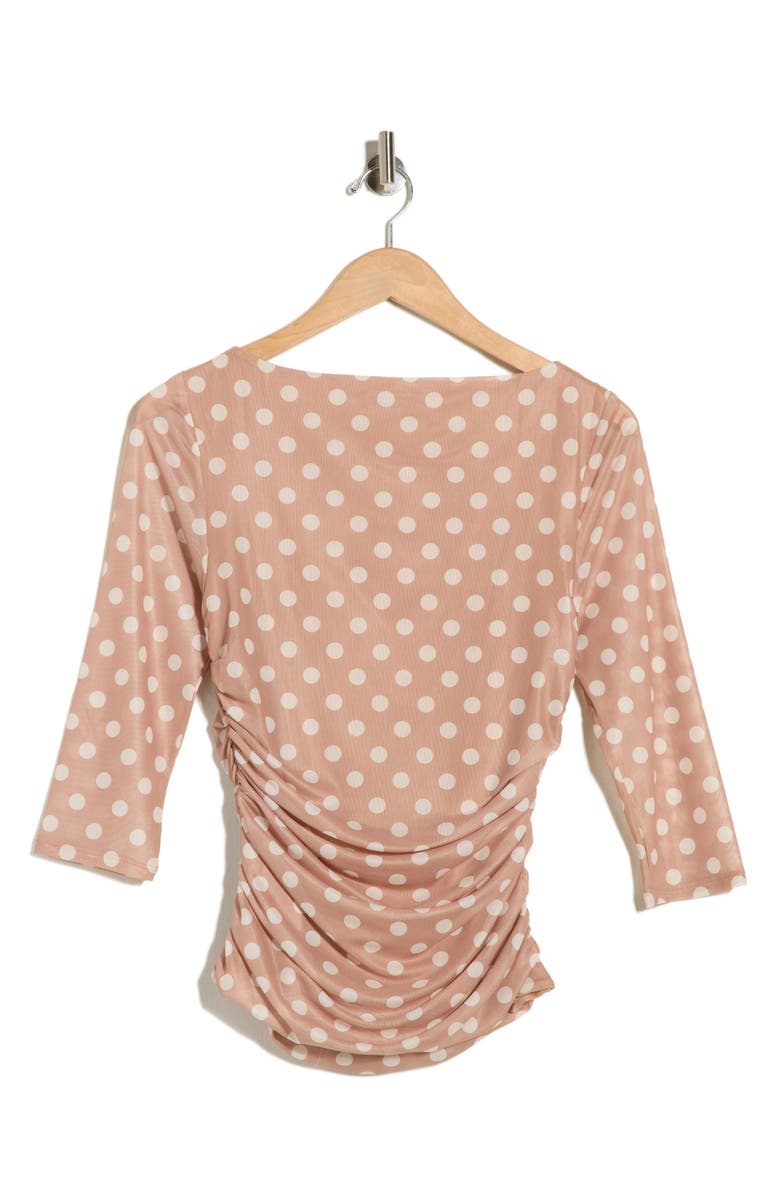 AFRM LOS ANGELES Anahi Mesh Top, Alternate, color, Praline Dots